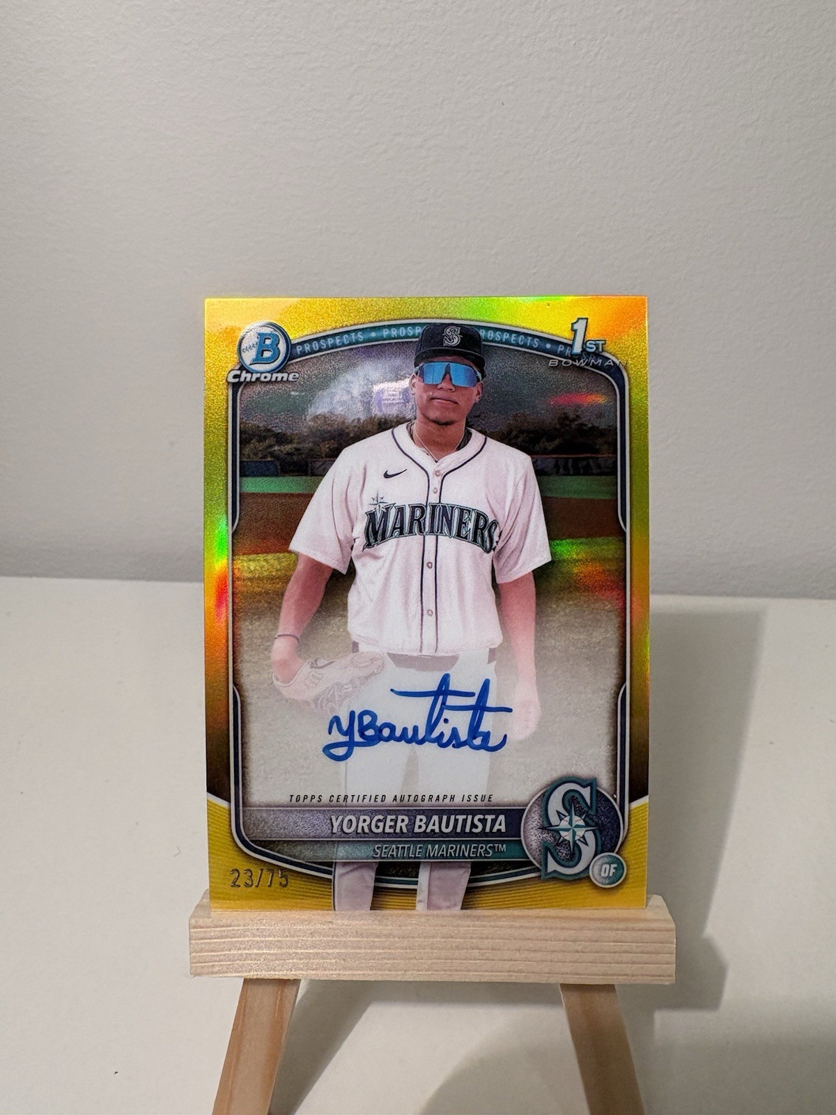 2025 Bowman Chrome Prospect Auto Yorger Bautista #CPA-YB Yellow /75 (AU, RC)