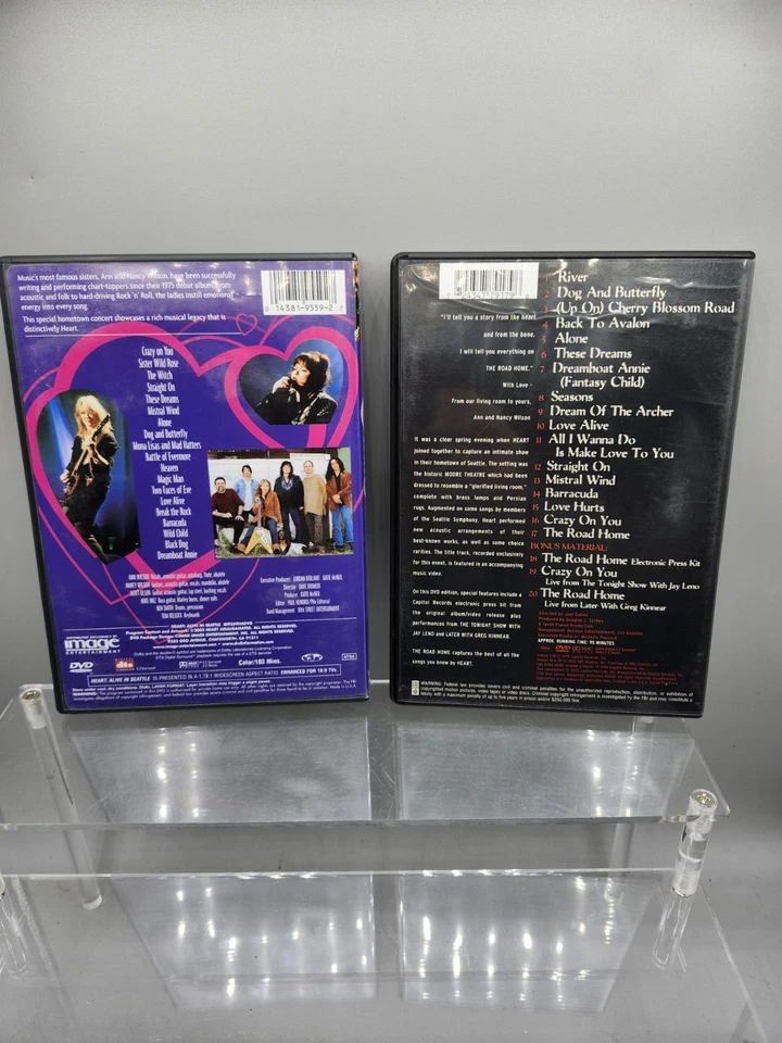 HEART ~ THE ROAD HOME 1995 DVD AND HEART ALIVE IN SEATTLE 2002 DVD IN GREAT COND - Image 2 of 4