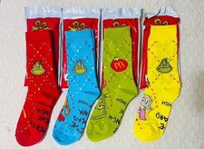 Grinch Socks McDonalds Green, Yellow, Blue, Red Full Set