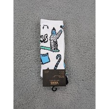 Vans Crew Socks Mens Womens 6.5-9 White Snowman Trees Sun Candy Canes Athletic