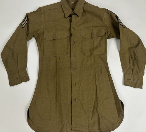 WWII US Army Air Forces Wool Uniform Shirt Corporal Chevron Original 14.5x32