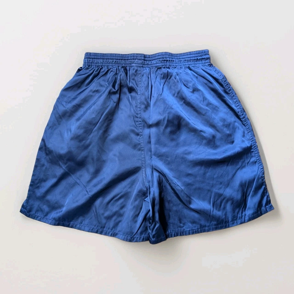 ADIDAS Genua Glanz Nylon Shorts S Fußball Turnhose Vintage blau Sport Retro Gym - Bild 2 von 4