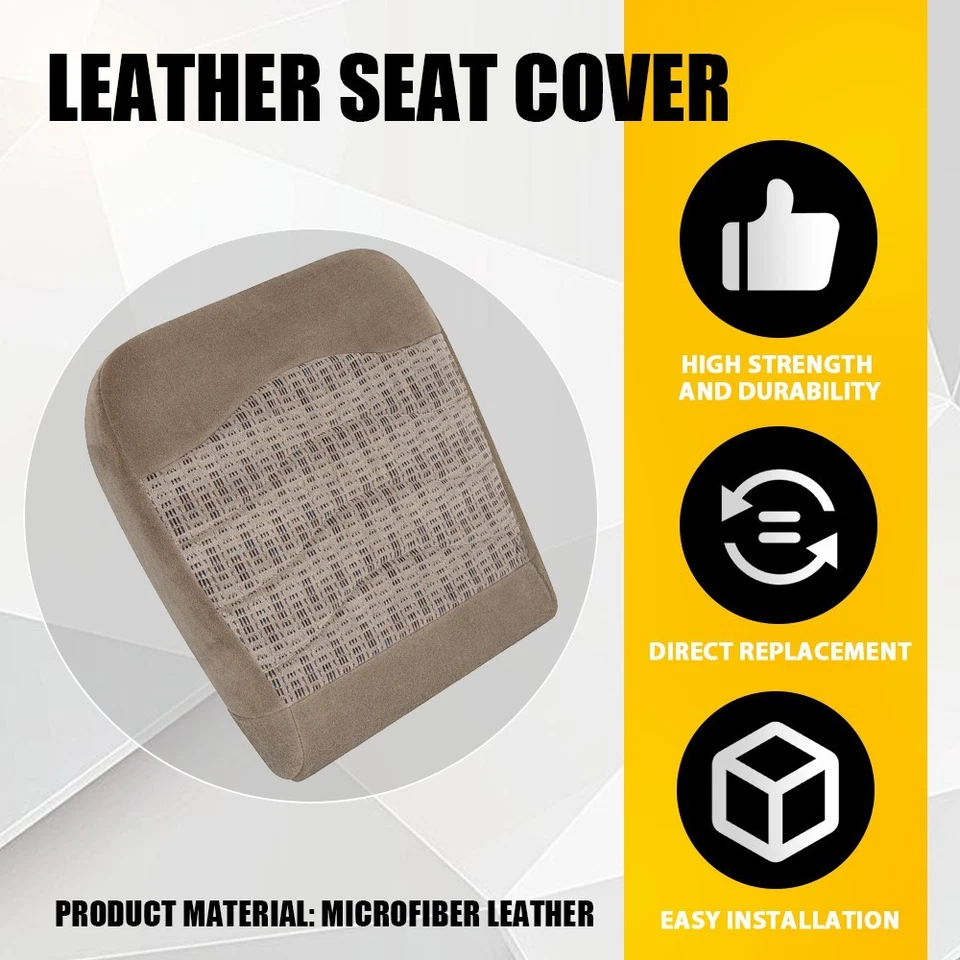 Capa de assento inferior de motorista tecido bronzeado LH ajuste 1999-2000 Ford Super Duty F250 F550 EUA - Imagem 3 de 4