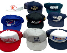 Vintage Trucker Hat Cap Lot Snap Back Strap Mesh Y2K Advertising Farm Mining T10