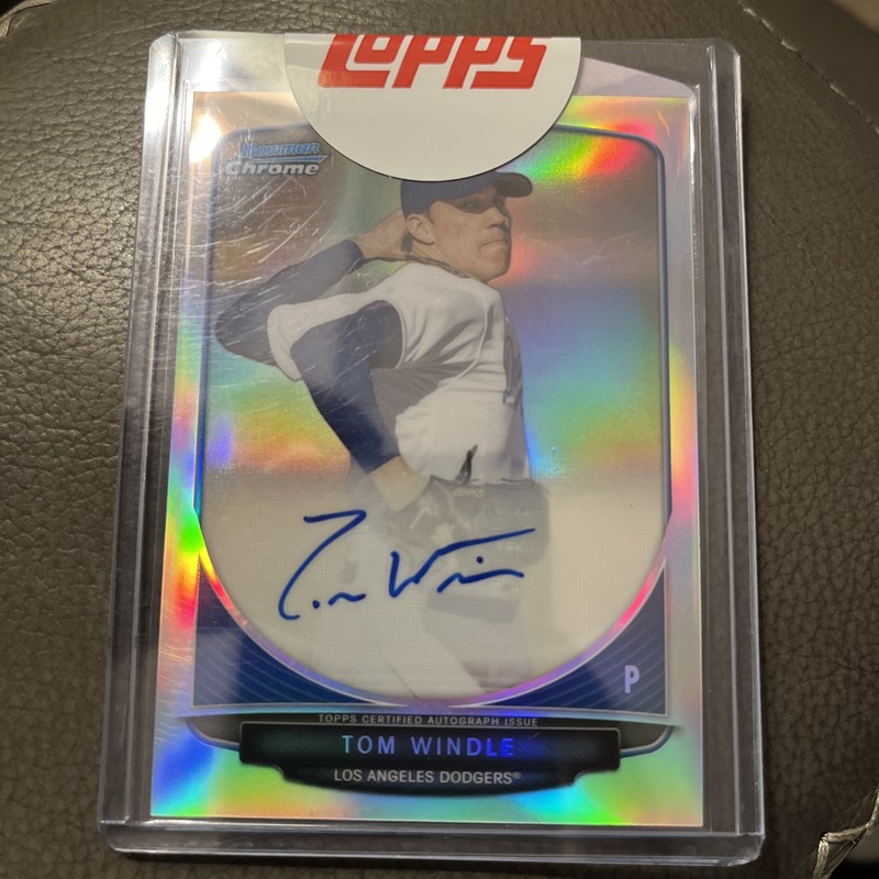 2013 BOWMAN CHROME DRAFT PROSPECTS TOM WINDLE REFRACTOR AUTOGRAPH ROOKIE AUTO
