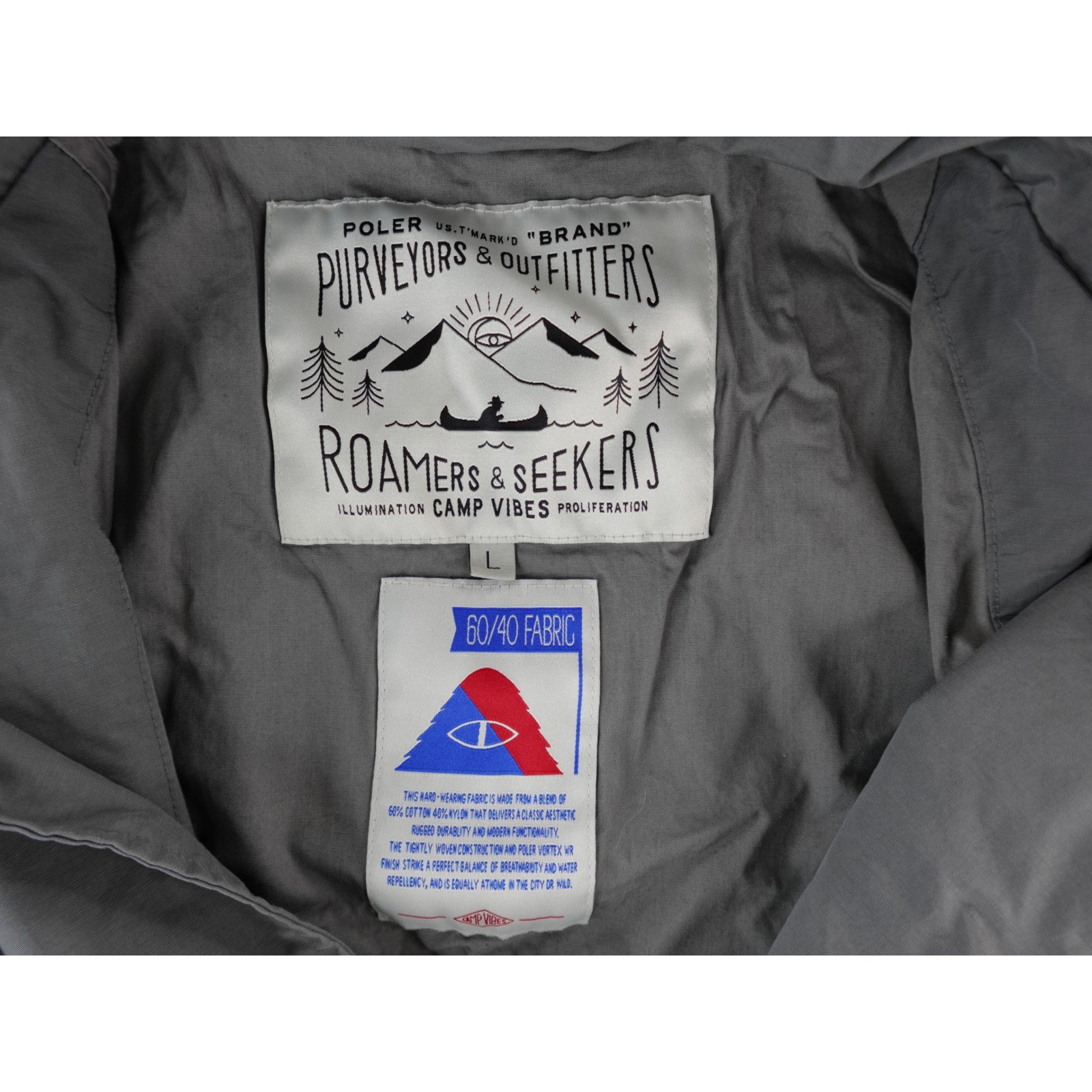 Poler Stuff Lightweight Snap Button Jacket Grey O… - image 11