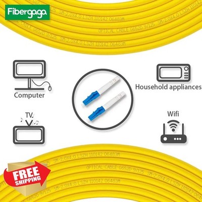 Fibergaga 15M LC to LC OS2 Fiber Patch Cable Simplex Single Mode