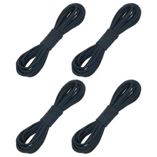 4 Pcs Faux Suede Leather Cord, 2.6mm x 5.5 Yards Flat String, Light Black