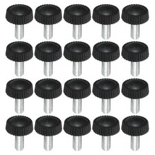20pcs M5x12mm Knurled Thumb Screw Clamping Screw Knobs Grip Bolt Fasteners Black