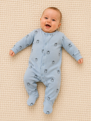 Next Strampler Schlafanzug Pyjama Overall Einteiler Hellblau Zebra Allover Gr 50
