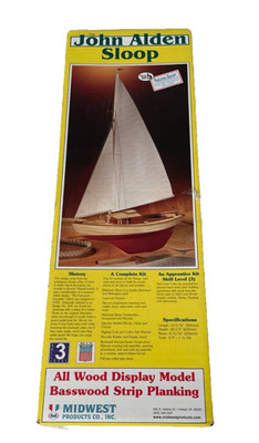 Midwest Products John Alden Sloop Wooden Boat Kit New Open Box sailboat model