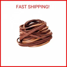 TeeLiy 3mm Flat Genuine Leather Cord, Strip Cord Braiding String Tan for Jewelry
