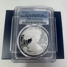 2025-P U.S. Marine Corps 250th Anniversary Privy Proof Silver Eagle PCGS PR69