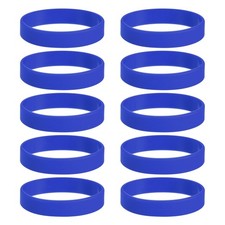 10Pcs Silicone Rubber Bands Non-slip 3.54 Inch Flat for Books, Dark Blue