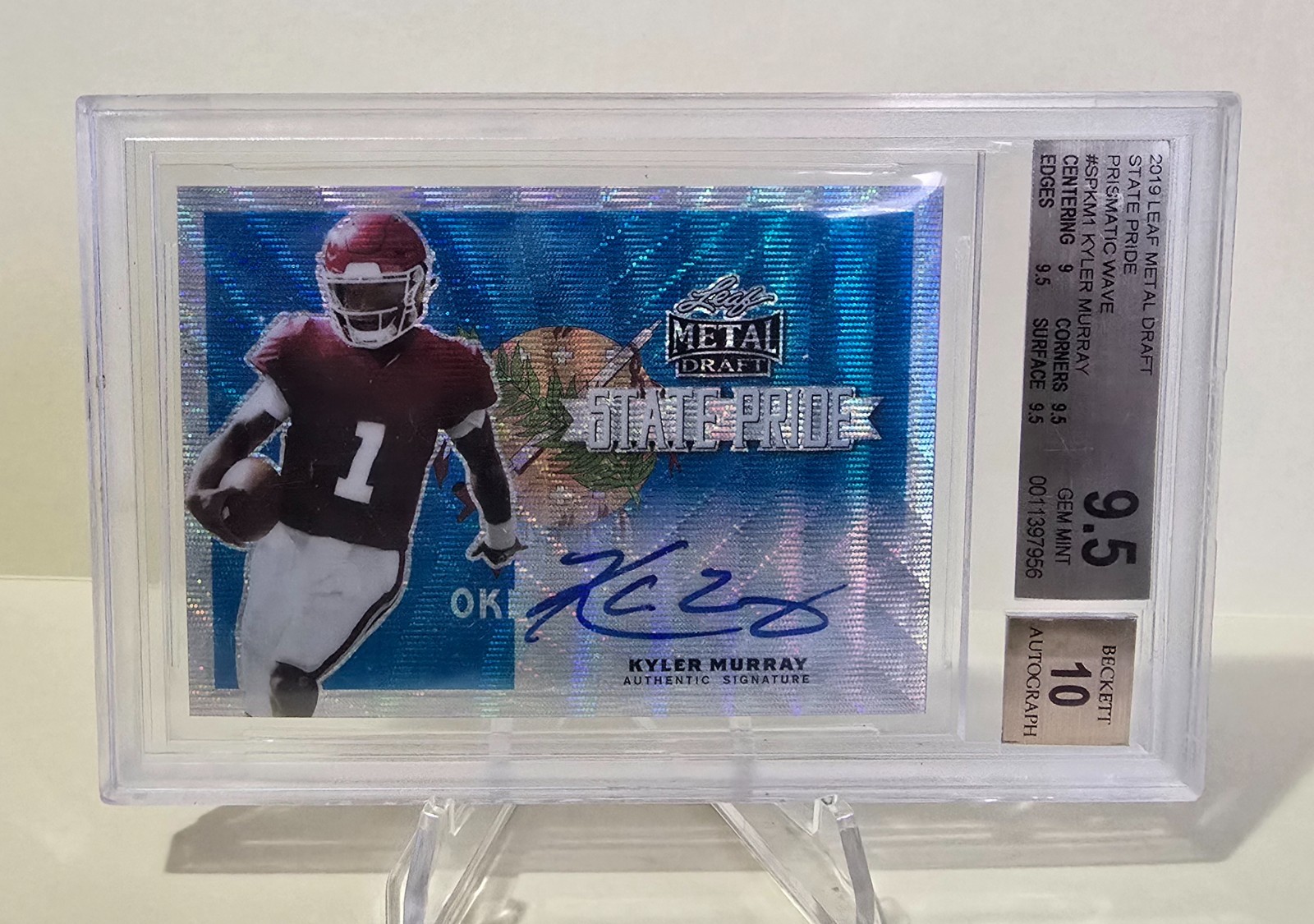 Kyler Murray Leaf Metal Draft State Pride Autographs #SPKM1 Green Wave