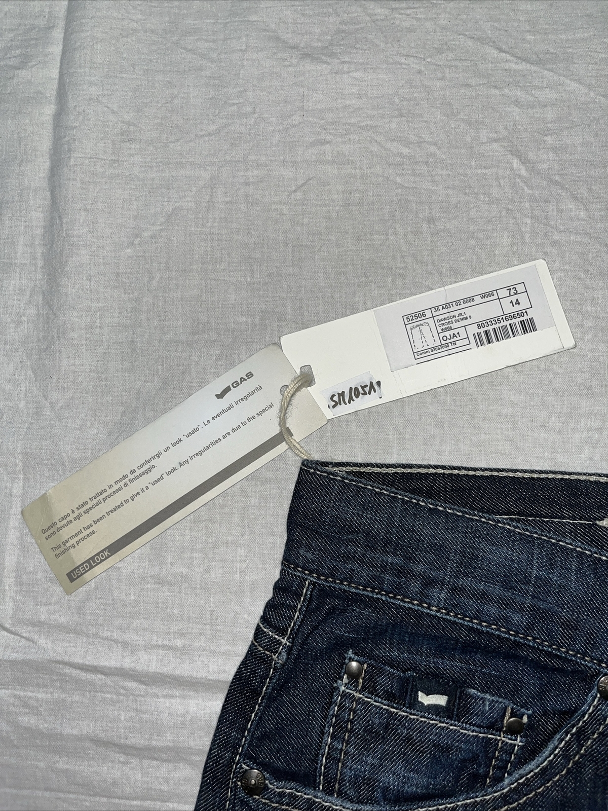 Gas Teenage Jeans Distressed Wash Size 14Y 166 Waist 82cm Dark Blue SM1051 image 3