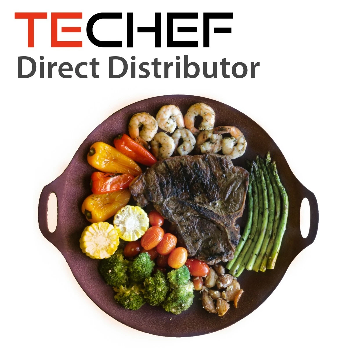 TECHEF - 14-inch Nonstick Round Griddle Grill Pan for Korean BBQ, Made in Korea