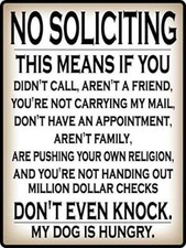 Funny Tin Metal Signs 8x12 Inches Do Not Knock No Soliciting Warn