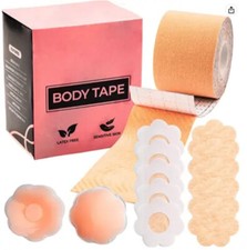 Sensitive Body Tape Breast Boob Latex-Free Strapless Backless Nipple Covers Kit