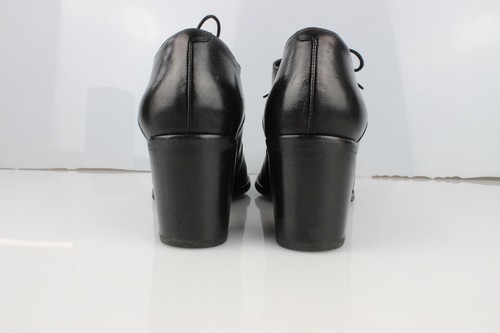 SAN MARINA T 39 Boots Richelieu Escarpins Cuir noir Lacets Talons - Imagen 9 de 13
