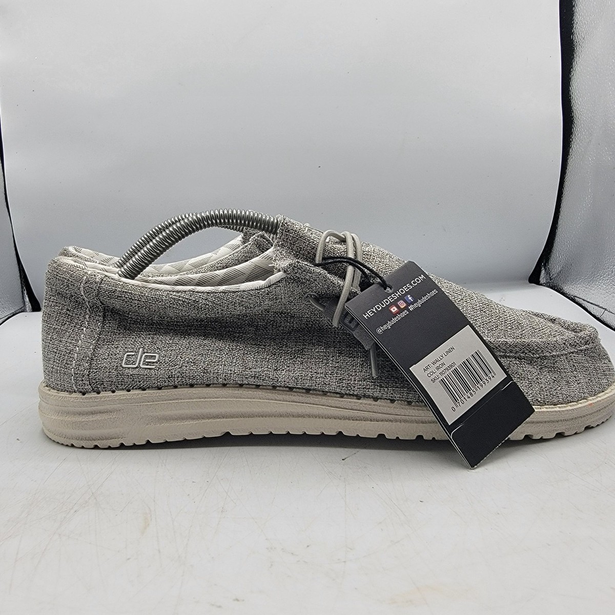 Hey Dude Mens 11 Wally Linen Iron Loafer Slip On Shoes 