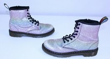 Doc Dr. Martens 1460 Glitter J Boots Kid's 4 AirWair 8 Eye Shoes Zip Youth Kids