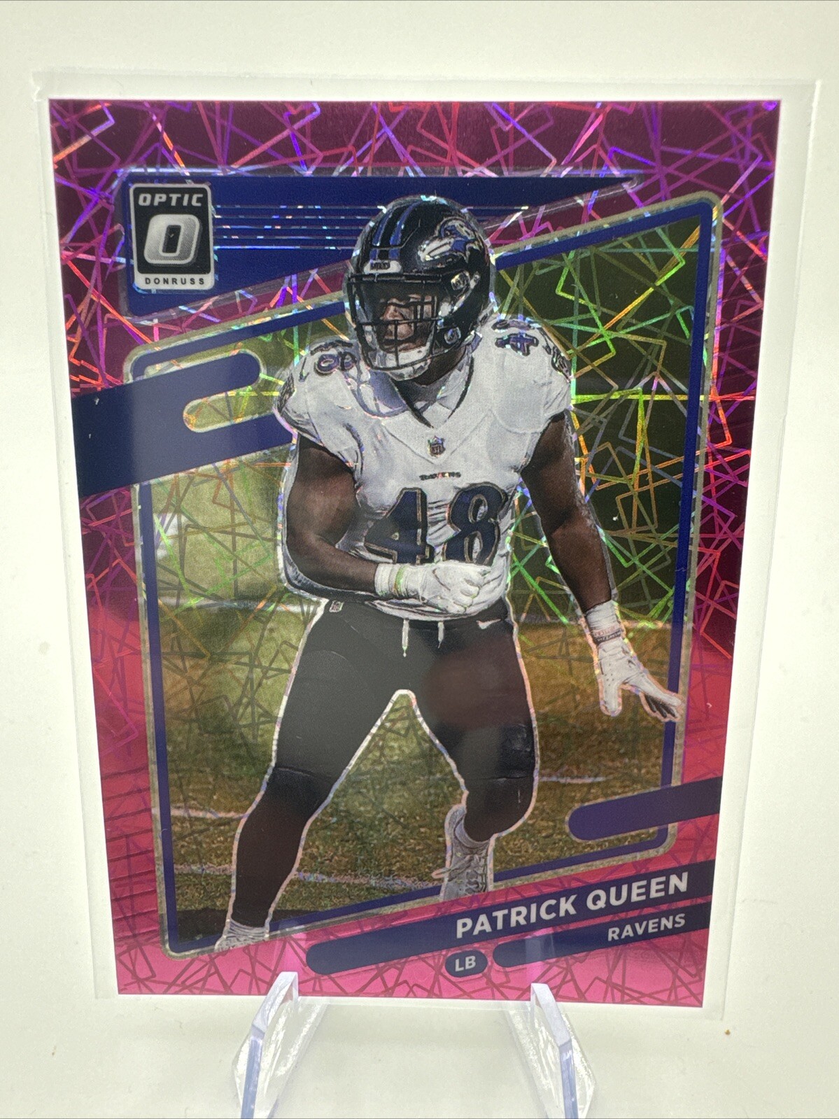 2021 Donruss Optic #130 Patrick Queen Pink Velocity #/79 Ravens SP 