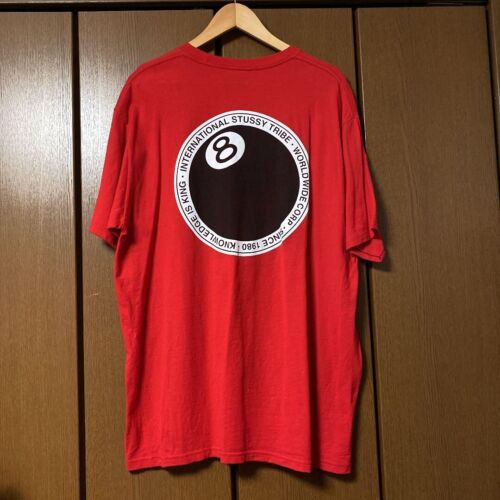 Stussy 8 Ball Tee T shirt Red size L Men's - Picture 1 of 5