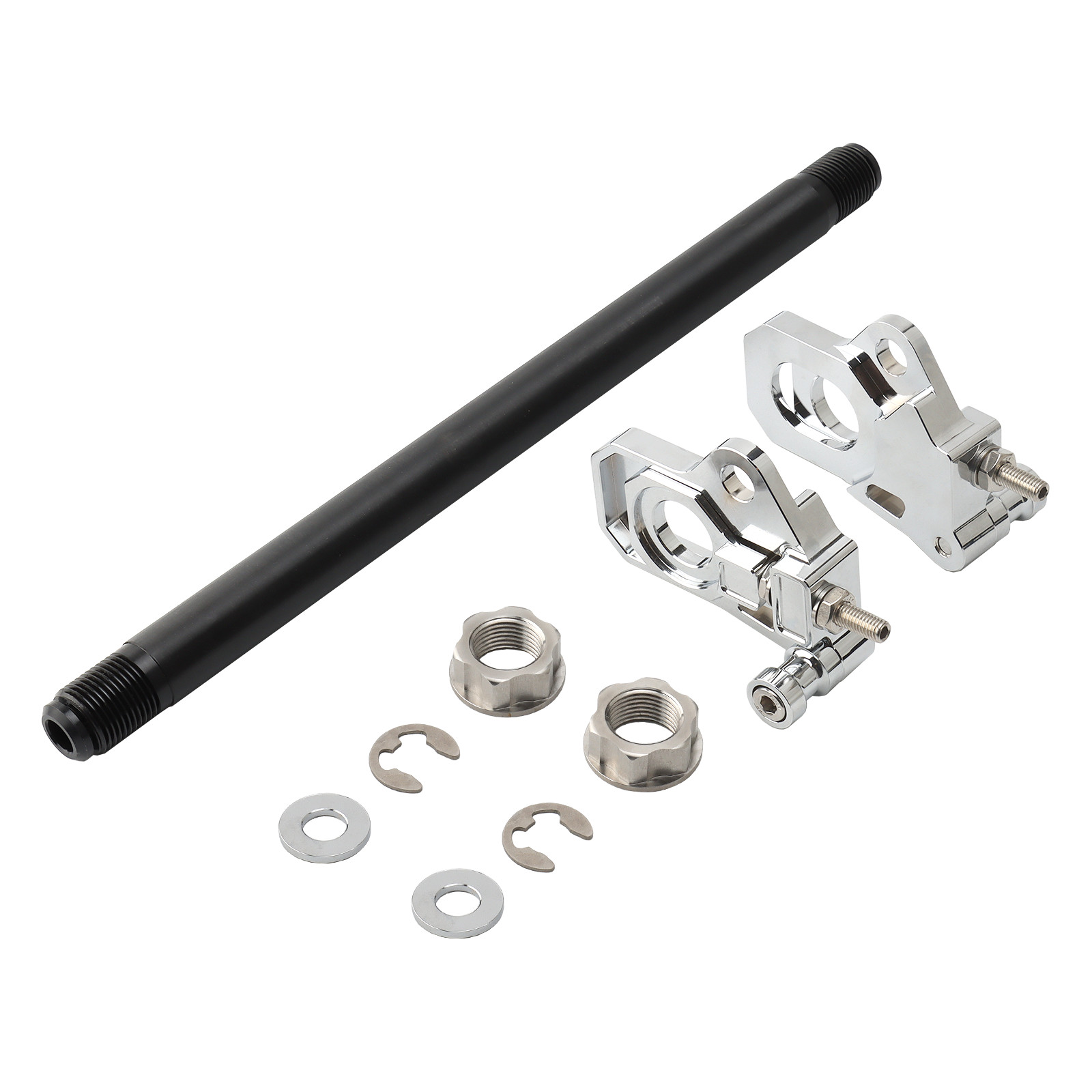 Rear Bearing Axle Adjuster Kit For Harley Electra Road Glide 0117-0028M-B Chrome