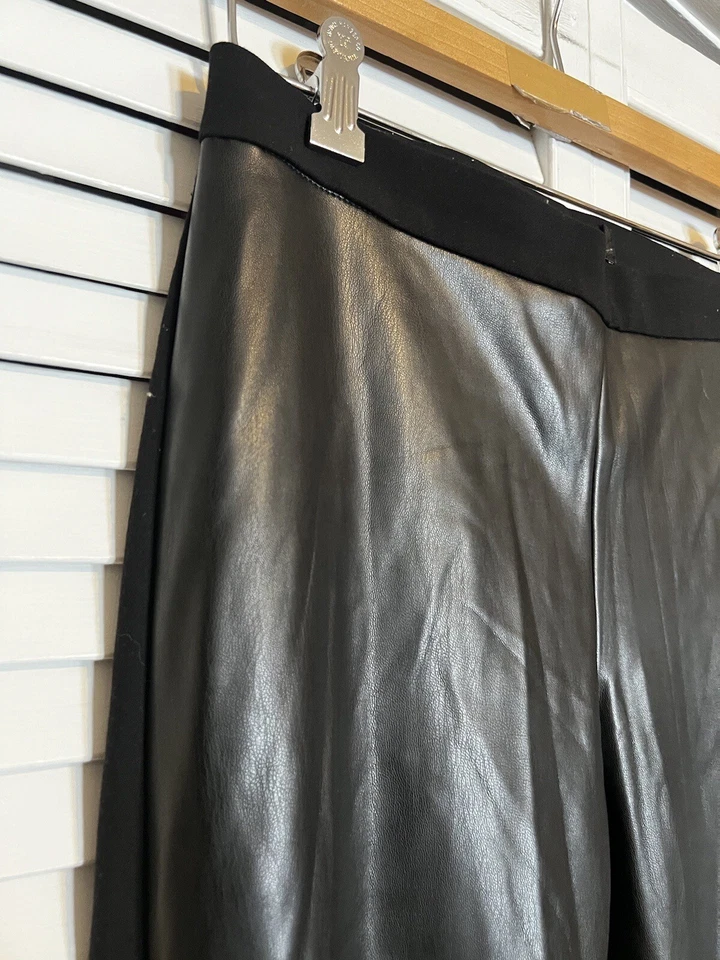 Pantalones para mujer ANN TAYLOR talla 4 imitación cuero delantero elástico ajustados tiro medio tobillo Foto 3 de 4