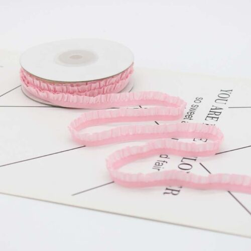 5yards 1cm Pleated Stretch Lace Trim Ribbon Ruffled Elastic Band Decorative Tape - Picture 13 of 34