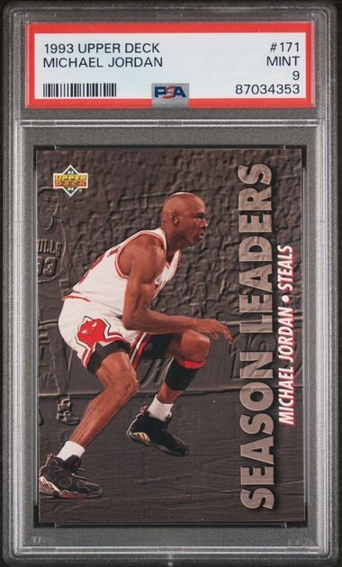 1993 Upper Deck Michael Jordan Steals Leader #171 - PSA 9 - MINT