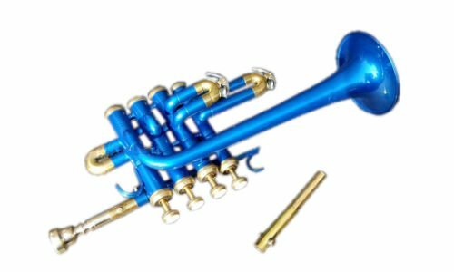  Sai Musical India Bb low pitch blue brass musical instrument 4 VALVE PICCOLO