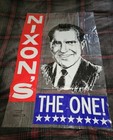 Vintage 1968 Nixon's The One Campaign Large Banner Print Plastic Clear 44x28