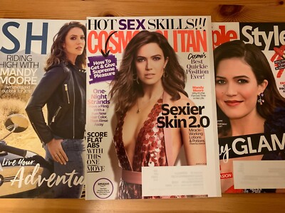 Mandy Moore Magazine Lot Cosmo March 2018 People Style Dec 2017 Shape Jan / Feb