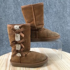 UGG Koolaburra Boots Youth 12 Girls Victoria Mid Shearling Winter Boot Brown