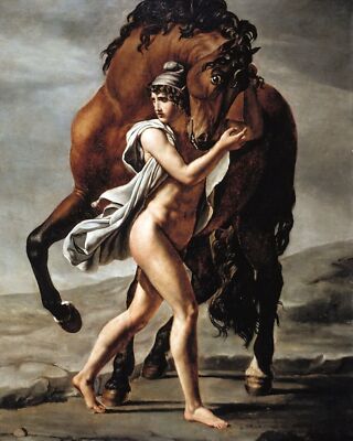 Naked Roman Man and Horse Painting 8x10 Acid-Free Museum Grade Giclee Print A76
