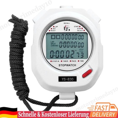 Digitale Stoppuhr, Chronograph, Sport-Timer, Stoppuhr (weiß/30 Spuren)