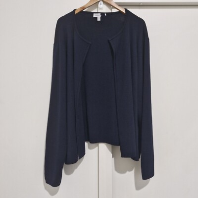 CARLA ZAMPATTI Westpac Uniform Navy Blue Pure Wool Heavy Thick Cardigan Size 5XL