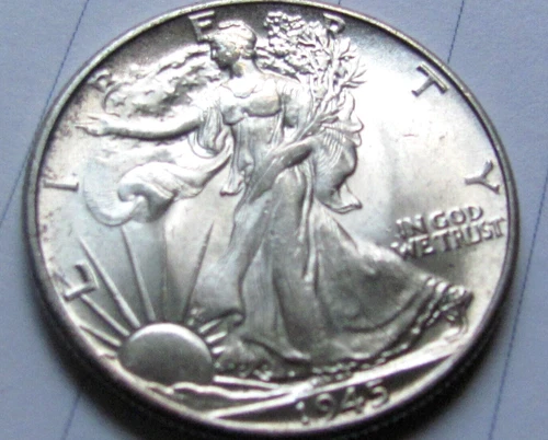 1945 P LIBERTY WALKING HALF DOLLAR FLASHY CH. BU