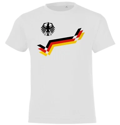 Youth Designz Deutschland Kinder T-Shirt mit Retro Look Trikot WM EM Fußball Fun - Bild 1 von 3