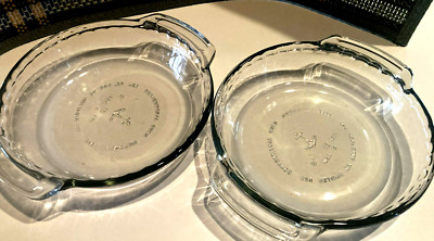 Anchor Hocking Glass Set of 2 Mini Pie Plates 6'' Clear USA  NEW