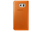 Samsung Original Galaxy S6 Leather Effect Flip Wallet Cover - Orange