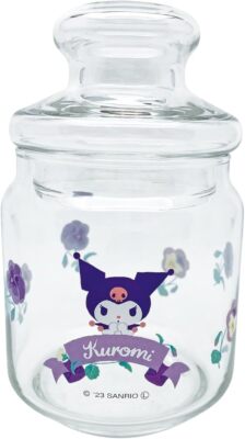 Sanrio Kuromi Glass Canister, Approx. 500ml, Made in Japan, SAN4218-4