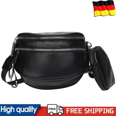 Multi-pocket Chest Bag Soft PU Leather Crossbody Bag Portable for Girls Shopping