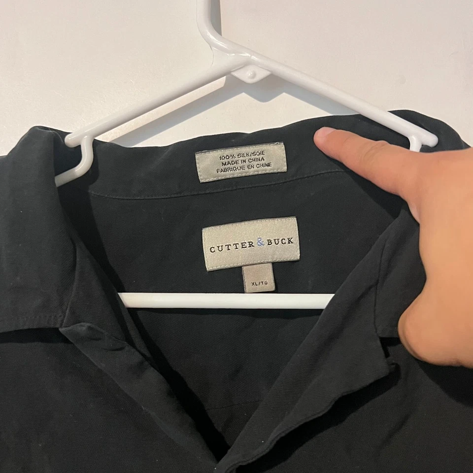 Cutter Buck Mens Silk Shirt Size XL Charcoal Black San Antonio Spurs Logo - Image 2 of 4