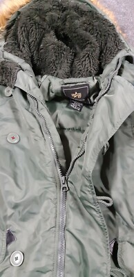 Alpha Industries N-3B Military Style Parka Jacket Small #1132 | eBay