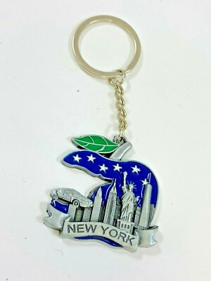Metal New York Big Apple Key Ring ~ Keychain ~ NEW ~ Skyline | eBay
