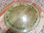 Vintage Green Depression Glass 10 in. Cake Plate Cameo Anchor Hocking
