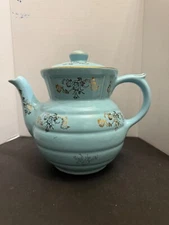 Vintage Enterprise Aluminum Co. Drip-O-Lator Blue Coffee Maker Pot With Lid